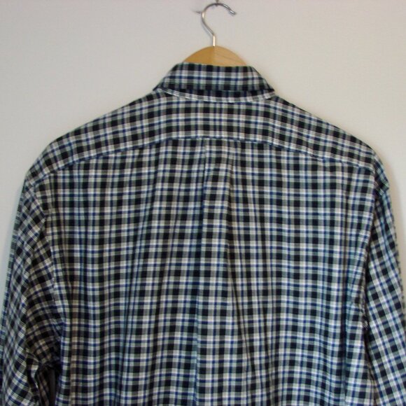 Ralph Lauren Blue Label Pony Black Blue Plaid Shirt Blake Size Medium - Picture 9 of 13
